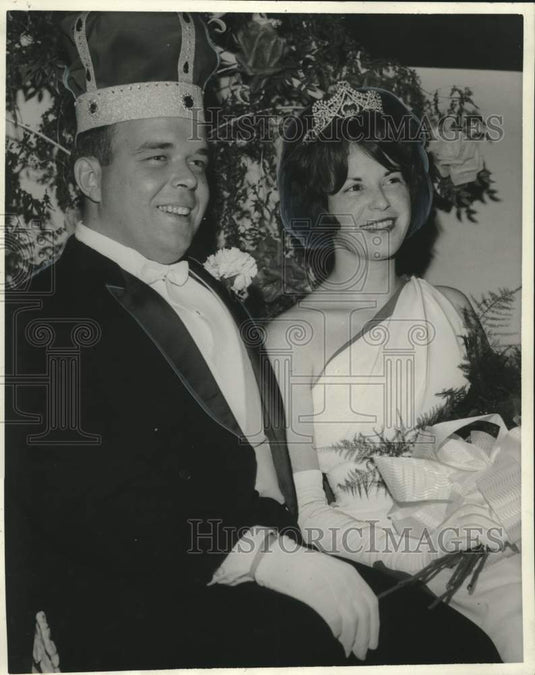 1966 Press Photo Queen and King at Carnival gala fete, Moss Point, Mississippi