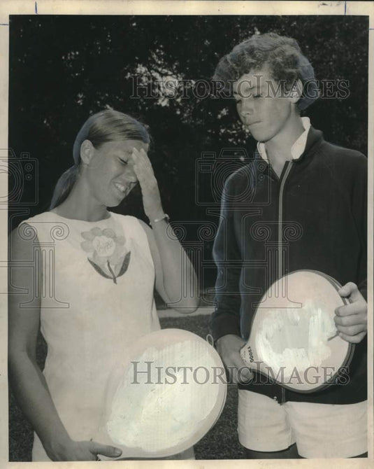 1971 Press Photo Peggy Moore & Mark Meyers- Louisiana State Closed Tennis Champs- Historic Images