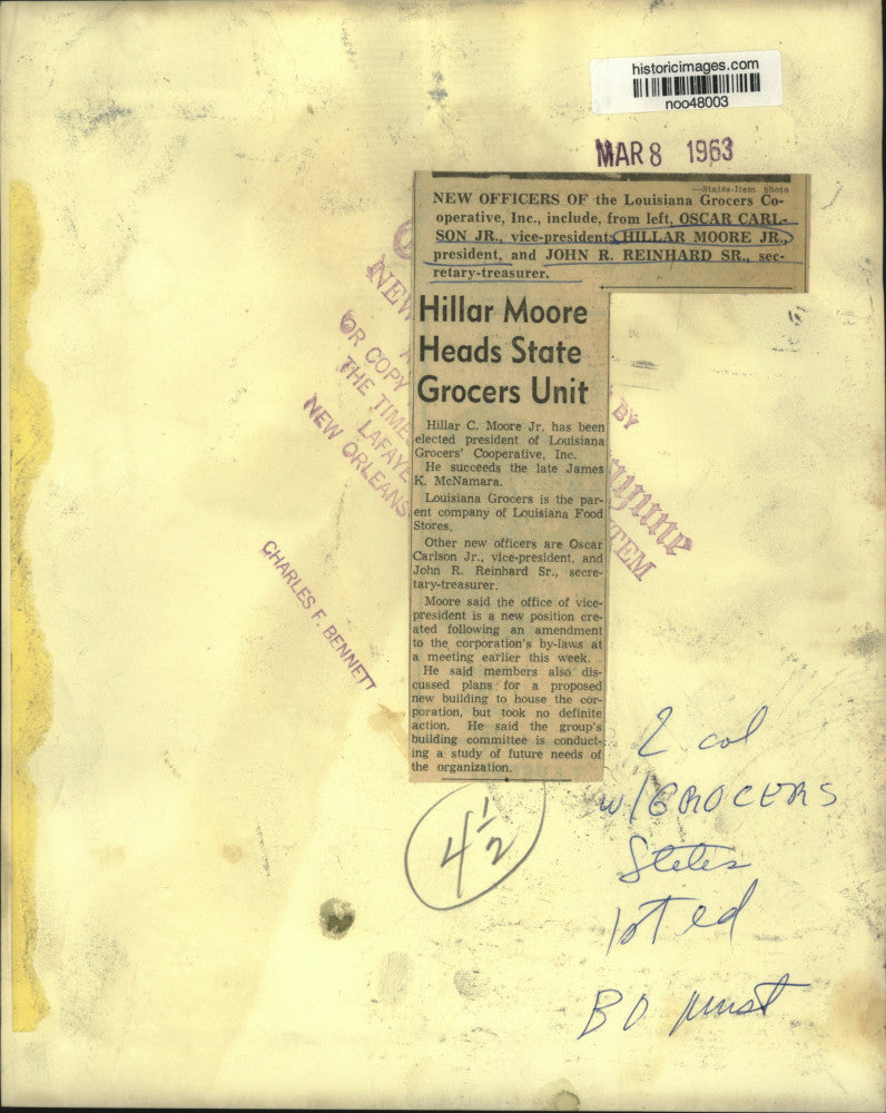 1963 Press Photo New Officers of the Louisiana Grocers Cooperative, Inc.