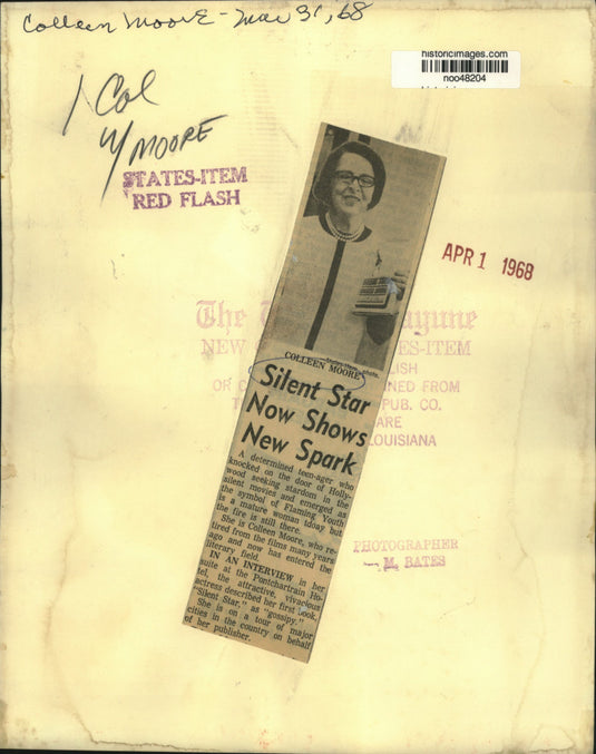 1968 Press Photo Colleen Moore, author of "Silent Star" in New Orleans