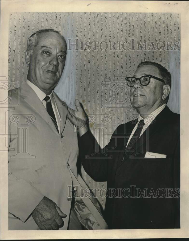 Load image into Gallery viewer, 1967 Press Photo New Orleans Fair Ground officials Gar Moore &amp; John Letellier
