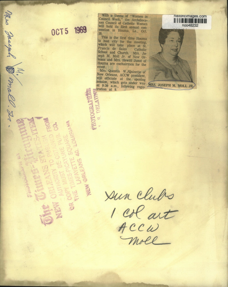 1969 Press Photo Archdiocesan Council of Catholic Women convention in Houma