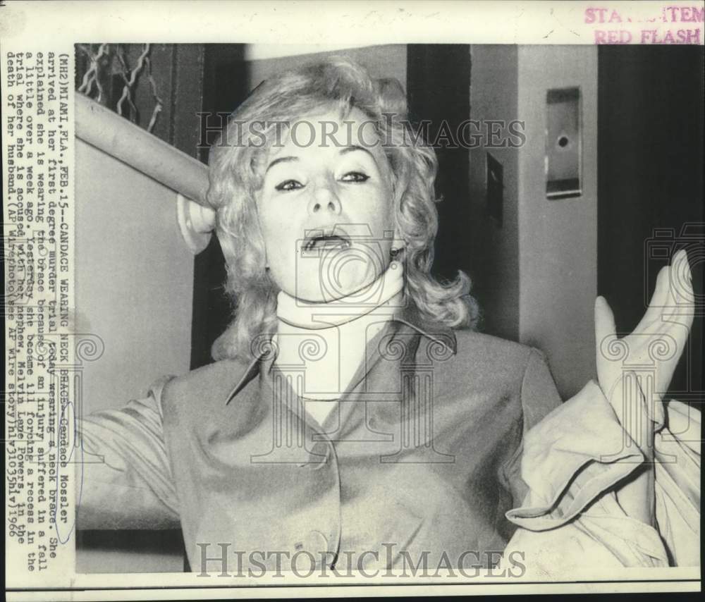 1966 Press Photo Candace Mossler at her first degree murder trial in Miami- Historic Images