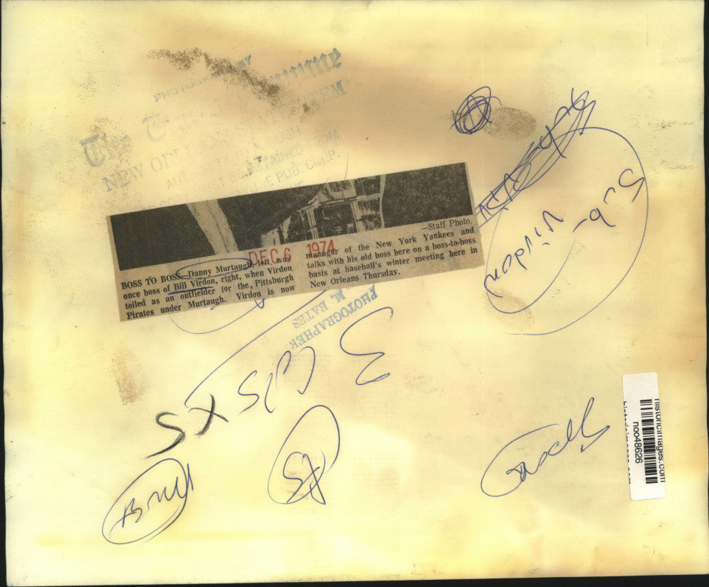 1974 Press Photo Danny Murtaugh & Bill Virdon, baseball meeting in New Orleans