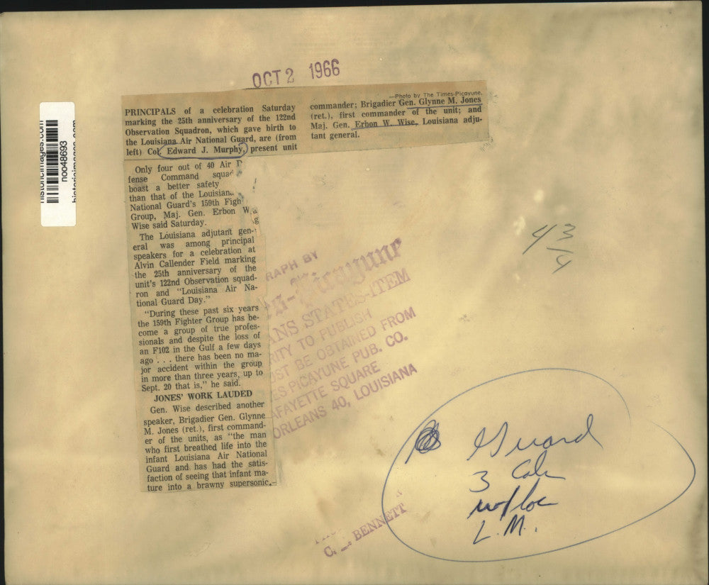 1966 Press Photo Principals of 25th anniversary of Louisiana Air National Guard