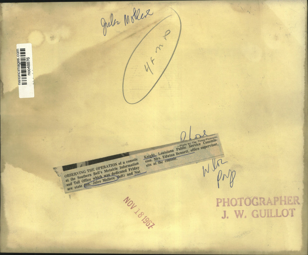 1967 Press Photo Southern Bell's Metairie Information and Toll Office Operations