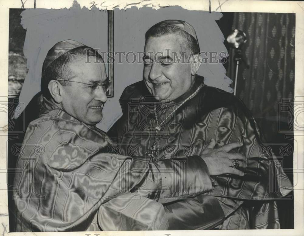 Press Photo Cardinals Benjamino De Arriba &amp; Fernando Quiroga in the Vatican - Historic Images