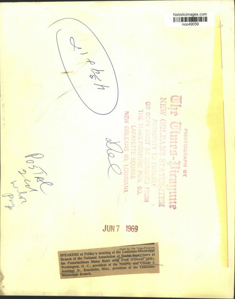 1969 Press Photo Speakers at National Assoc of Postal Supervisors in New Orleans