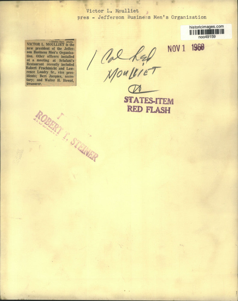 1968 Press Photo Victor L. Moulliet, Jefferson Business Men's Organization