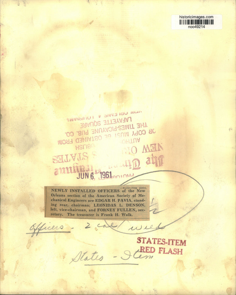 1961 Press Photo New Orleans Section- American Society of Mechanical Engineers