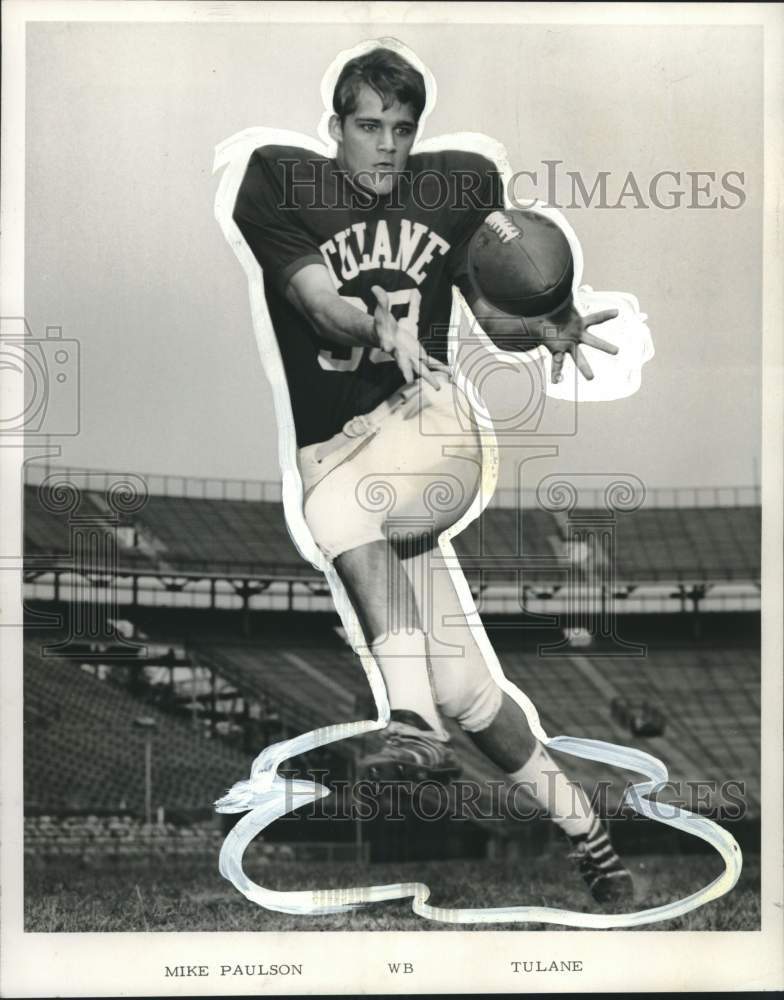 1970 Press Photo Mike Paulson, WB, Tulane Football player - noo49228- Historic Images