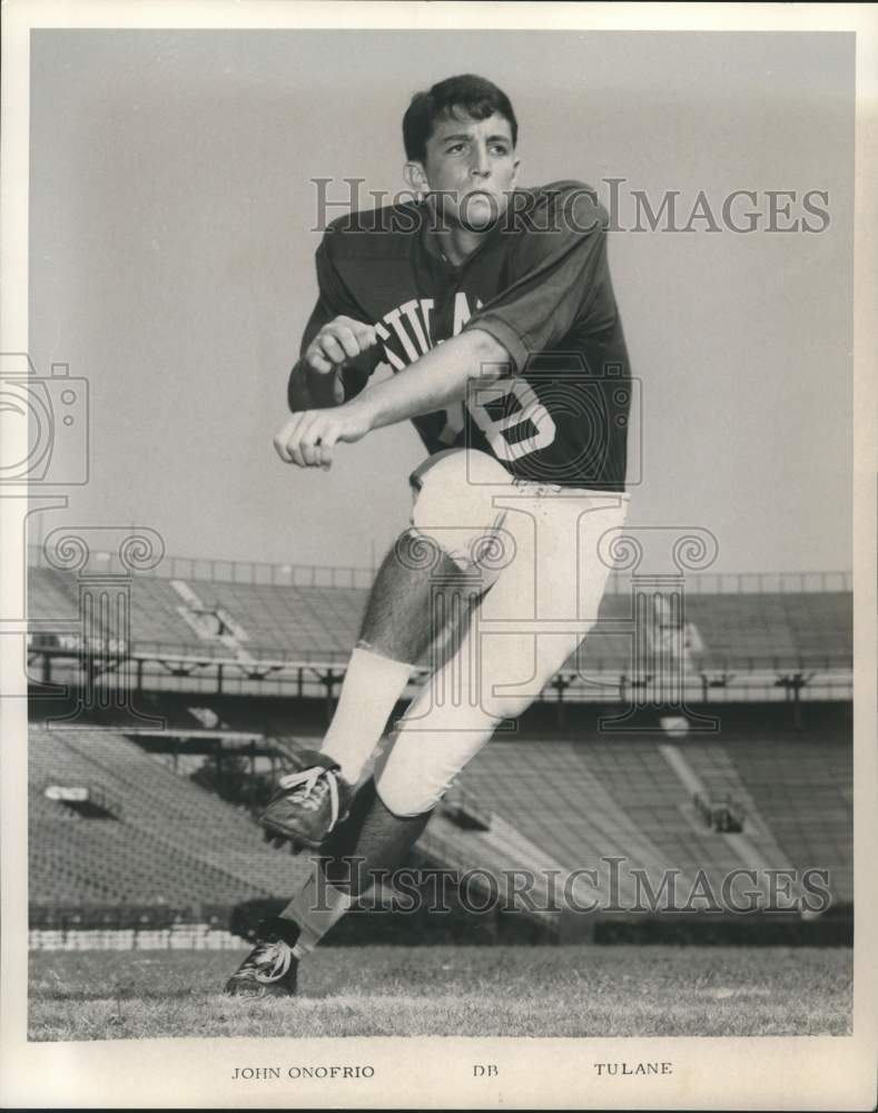 1970 Press Photo John Onofrio, Defensive Back, Tulane Football player- Historic Images