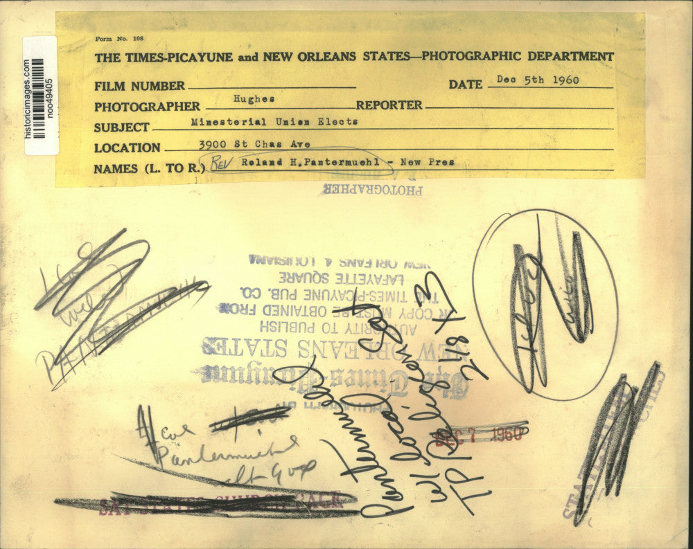 1960 Press Photo Reverend Roland H. Pantermuehl elected president in New Orleans