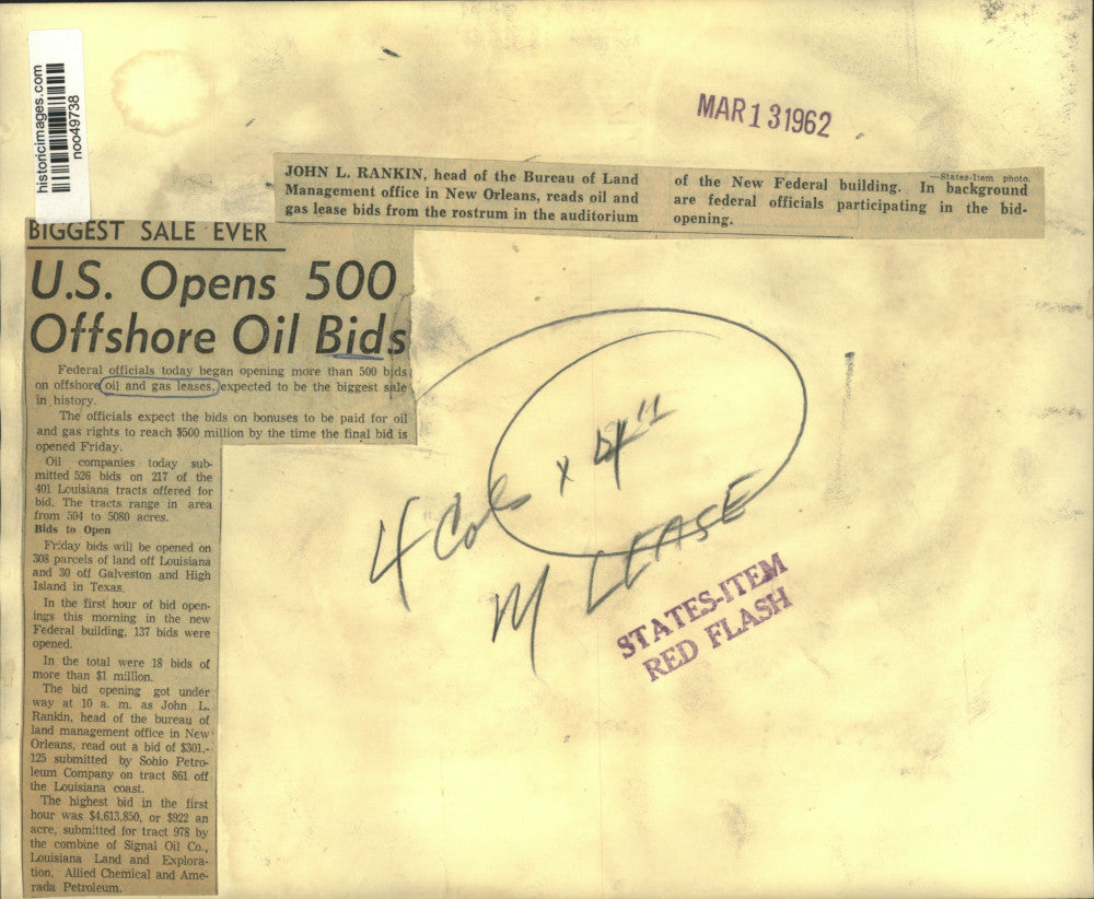 1962 Press Photo Offshore bids are opened in New Orleans federal building