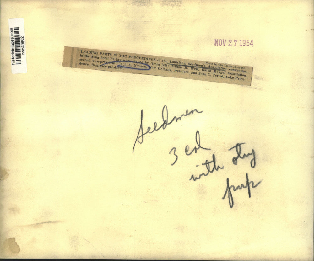 1954 Press Photo Louisiana Seedmen's Association convention in the Jung Hotel