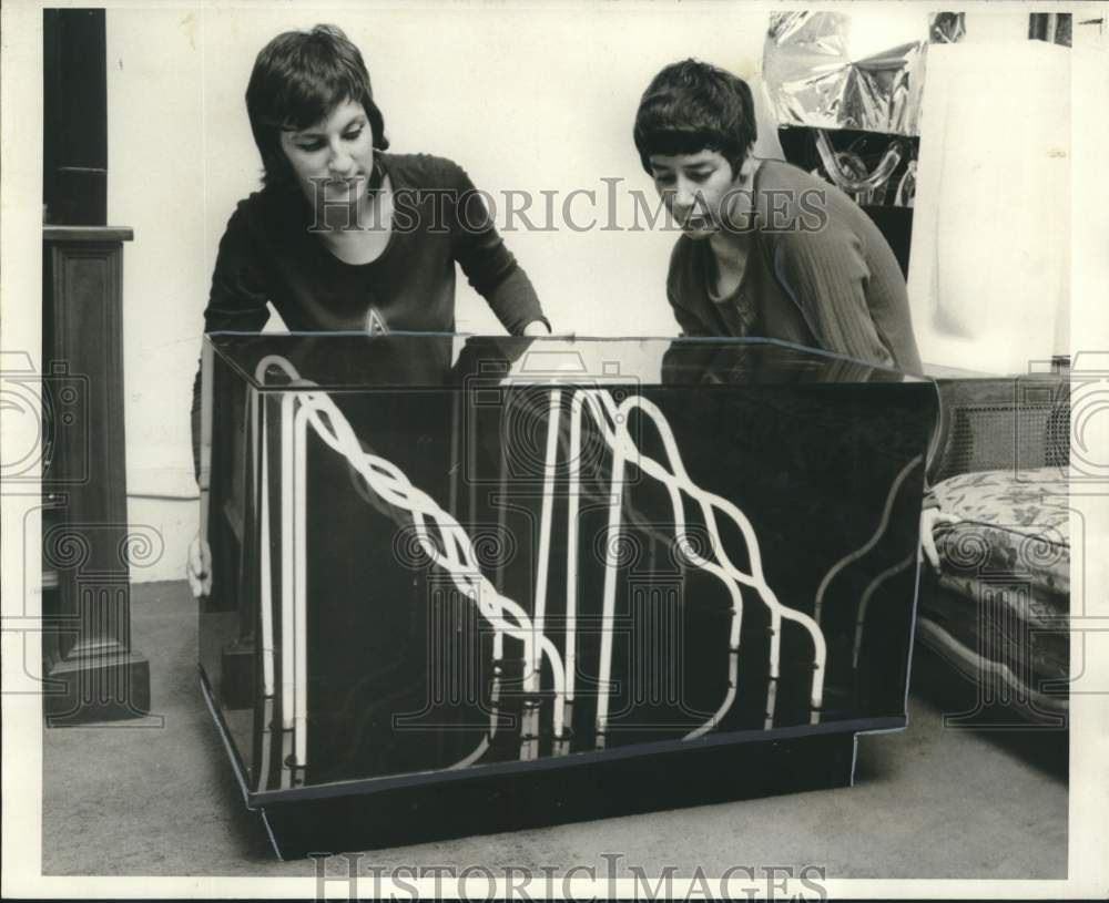 1971 Press Photo Artists display light pieces at Orleans Gallery in New Orleans- Historic Images