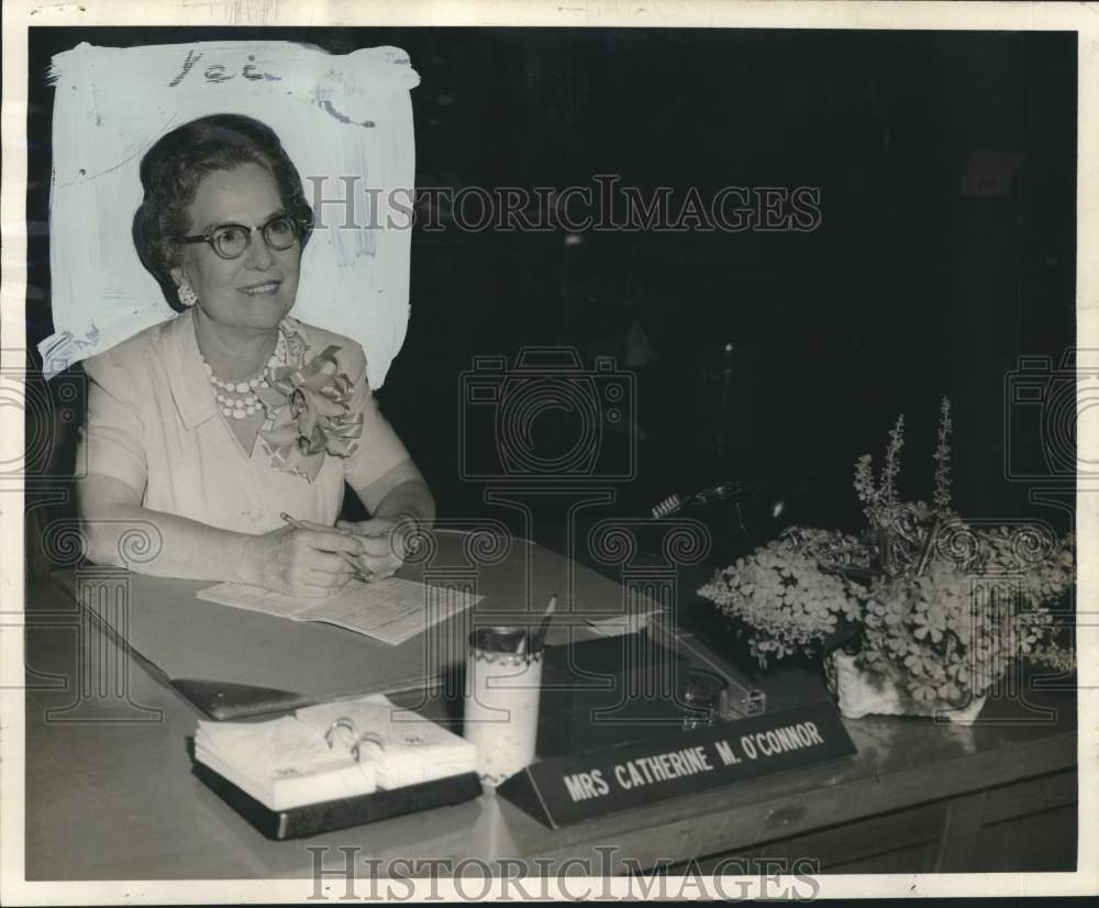 1963 Press Photo Katie O&#39;Connor of the Army Transportation Terminal-Retiring