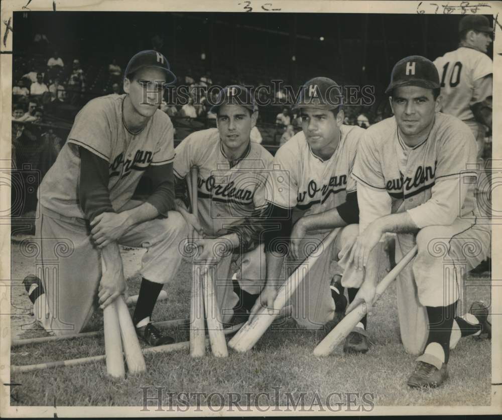 Press Photo Prospects for New Orleans Pelicans baseball team at spring training.- Historic Images