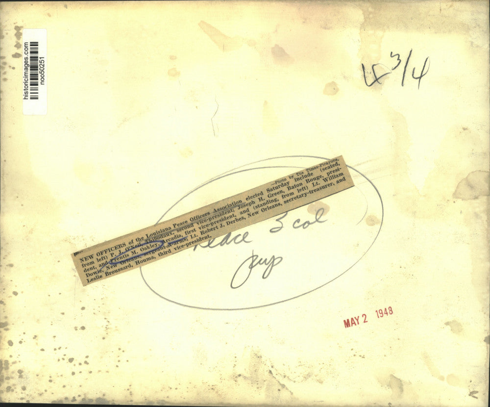 1948 Press Photo New officers of the Louisiana Peace Officers Association