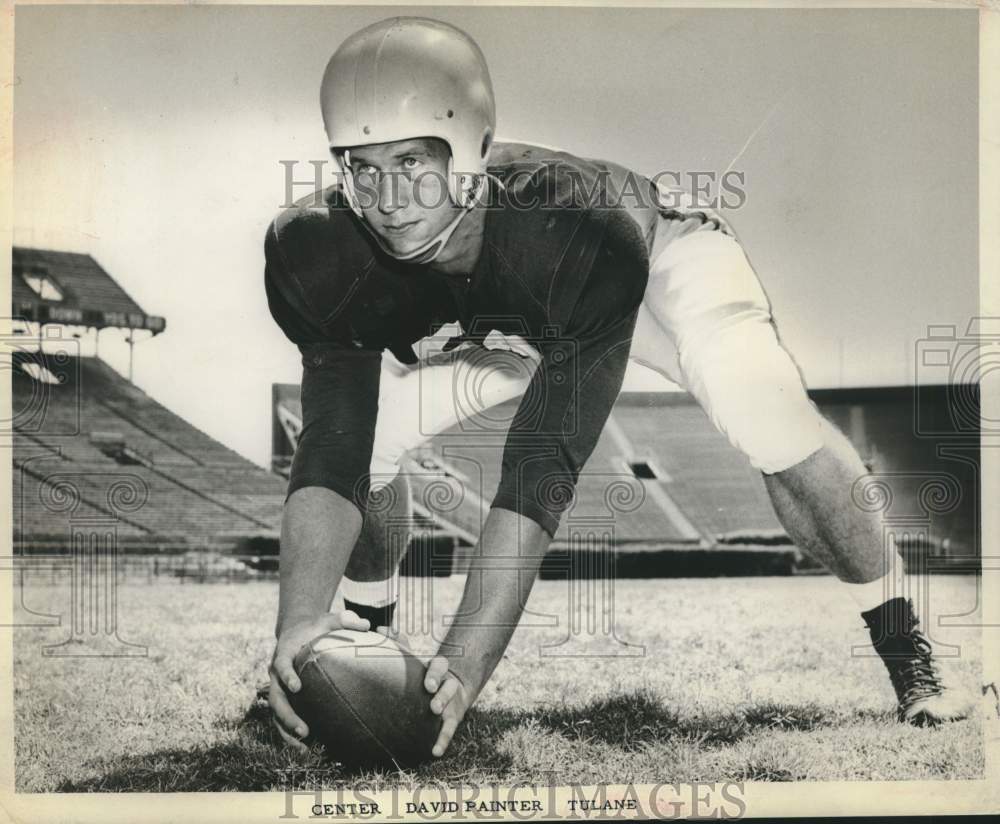 1967 Press Photo David Painter, play Center for Tulane University Football- Historic Images