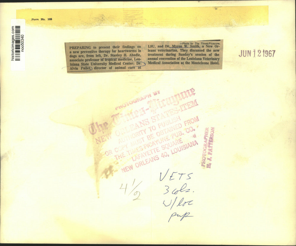 1967 Press Photo Louisiana Veterinary Medical Association at Monteleone Hotel