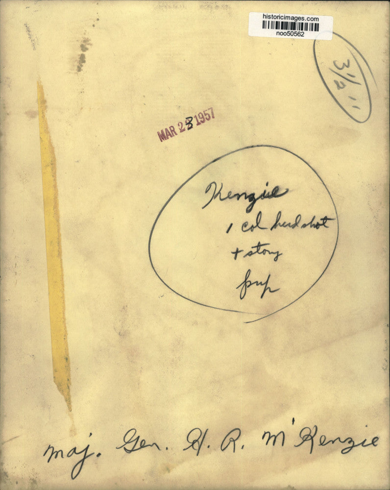 1957 Press Photo Major General H.R. McKenzie of the United States Army