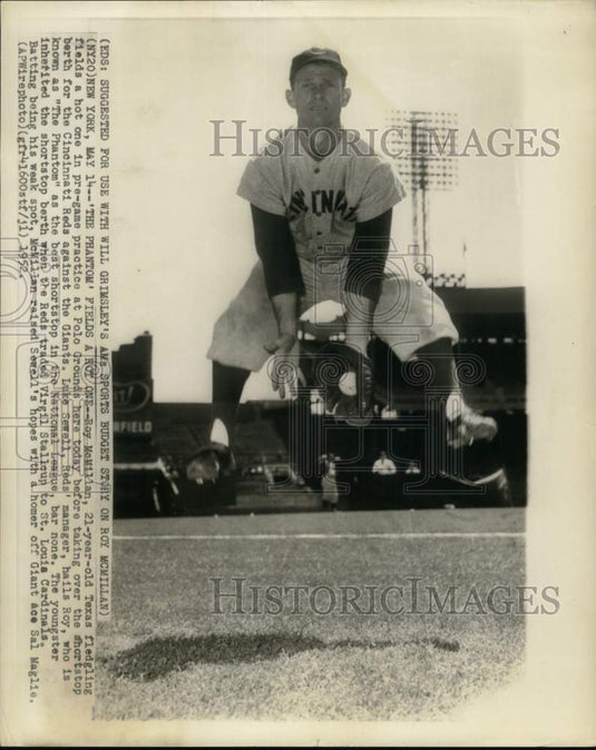 1952 Press Photo Roy McMillan, Cincinnati Reds' Shortstop - noo50726- Historic Images