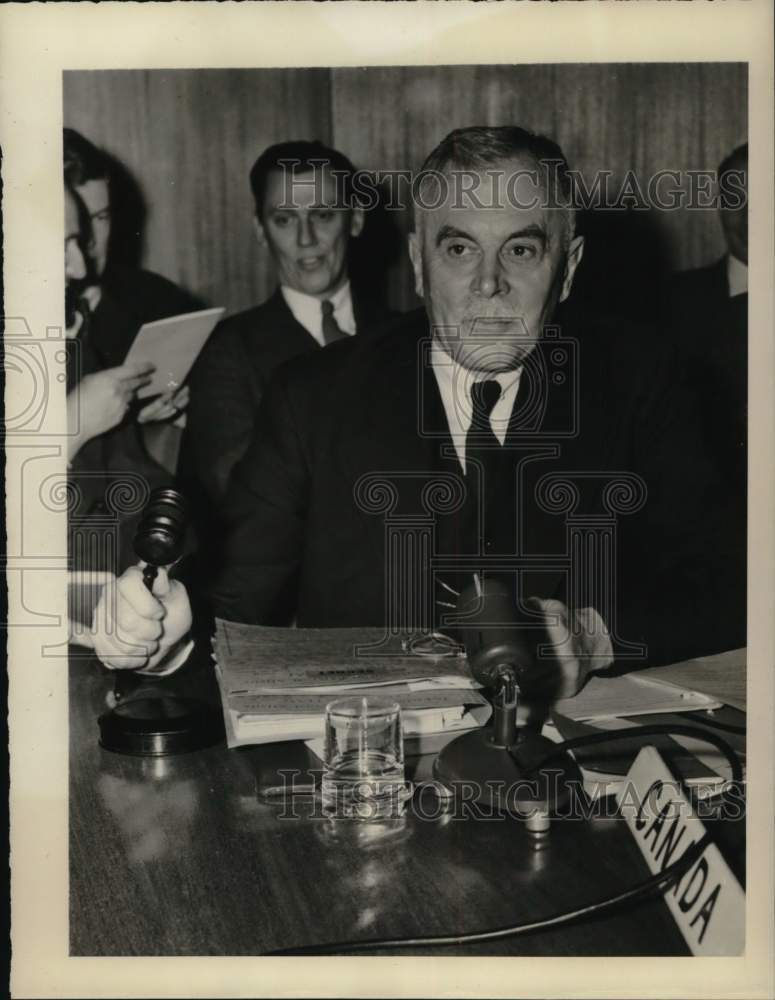 1948 Press Photo General A. G. L. LcNaughton, U. N. Security Council President- Historic Images