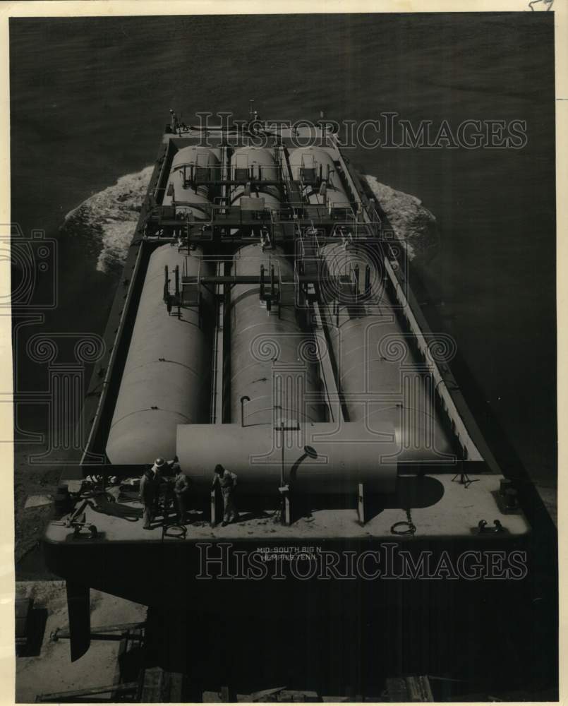 1956 Press Photo The Mid-South Chemical Corp. Barge, &quot;The Mid South Big N&quot;- Historic Images