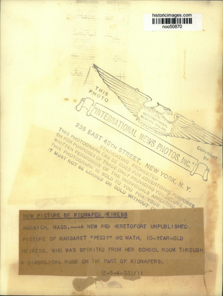 1933 Press Photo Heiress Margaret "Peggy" McMath in school in Harwich