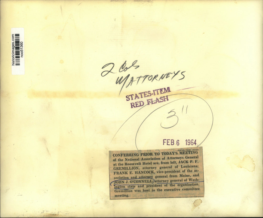 1964 Press Photo National Association of Attorneys General at Roosevelt Hotel