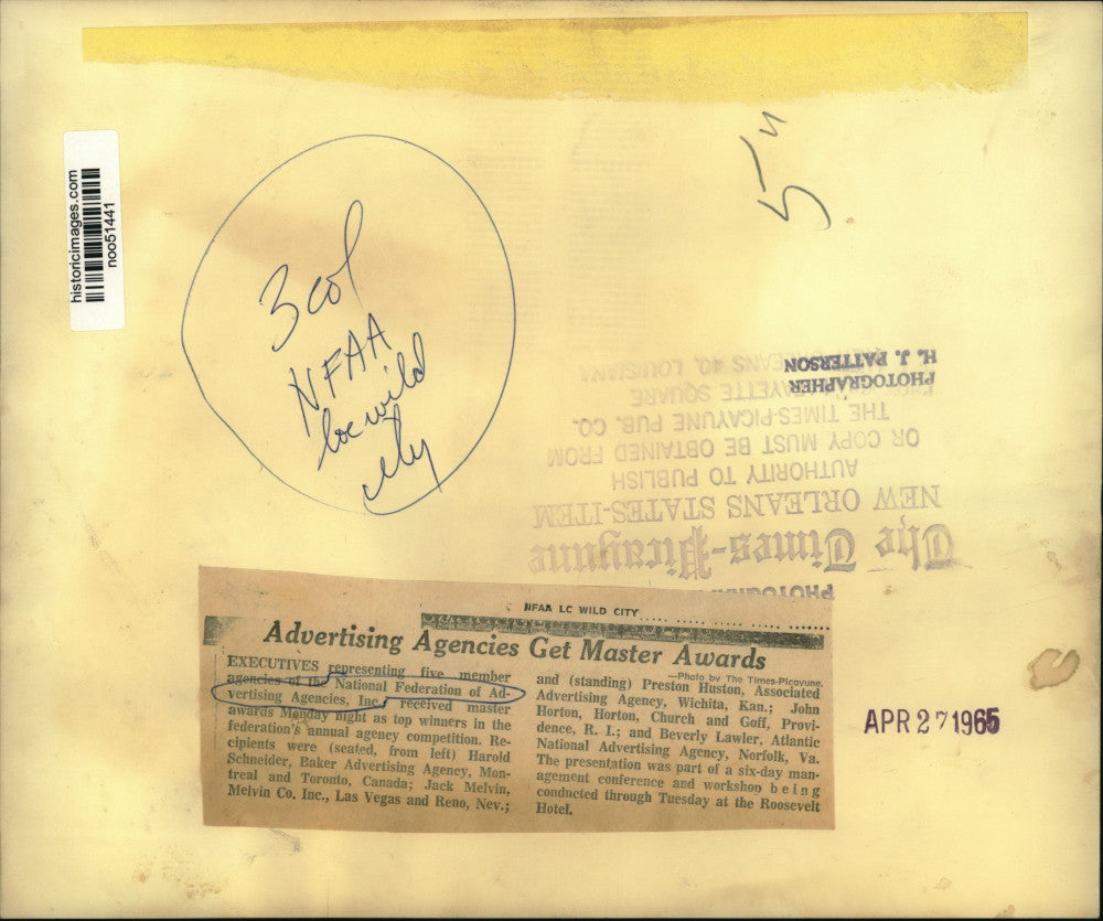 1965 Press Photo National Federation of Advertising Agencies, Inc.'s Executives