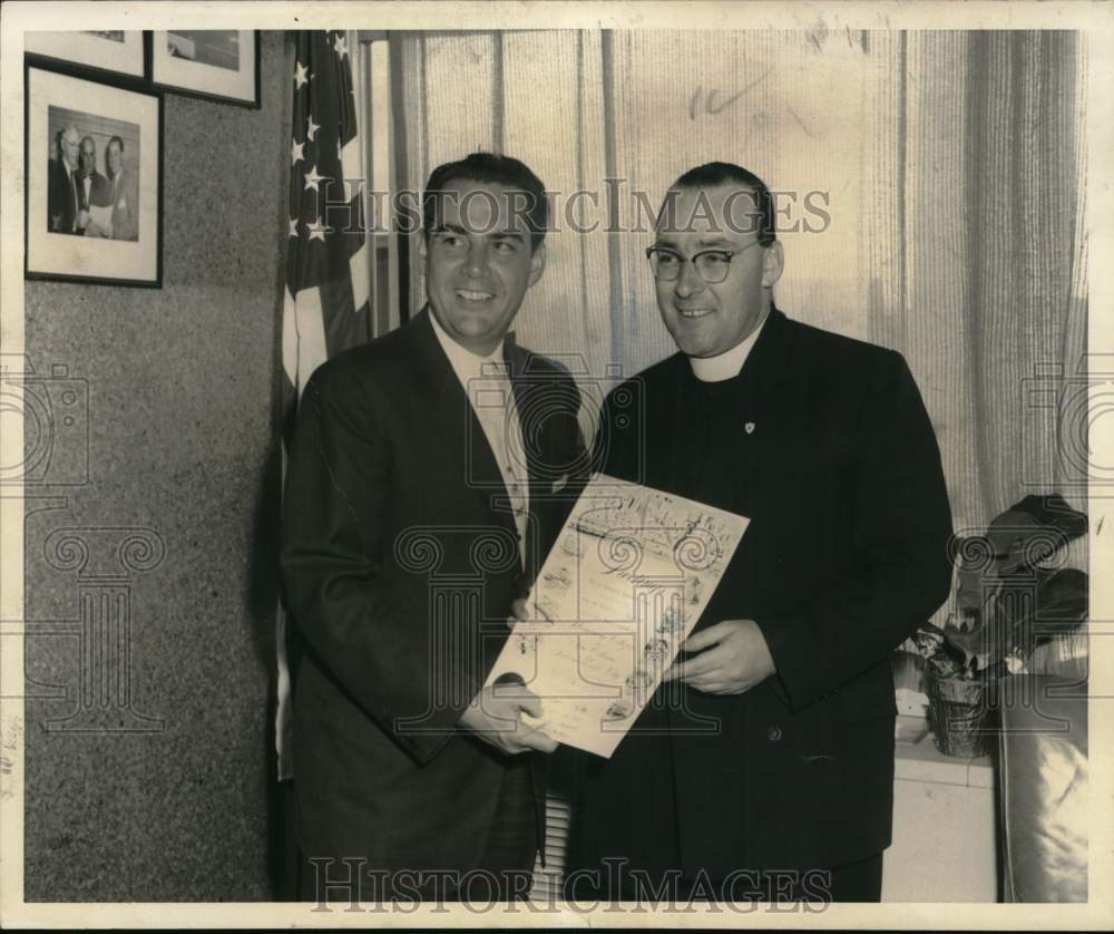 1959 Press Photo Reverend Edward T. McKenna honored by the City of New Orleans