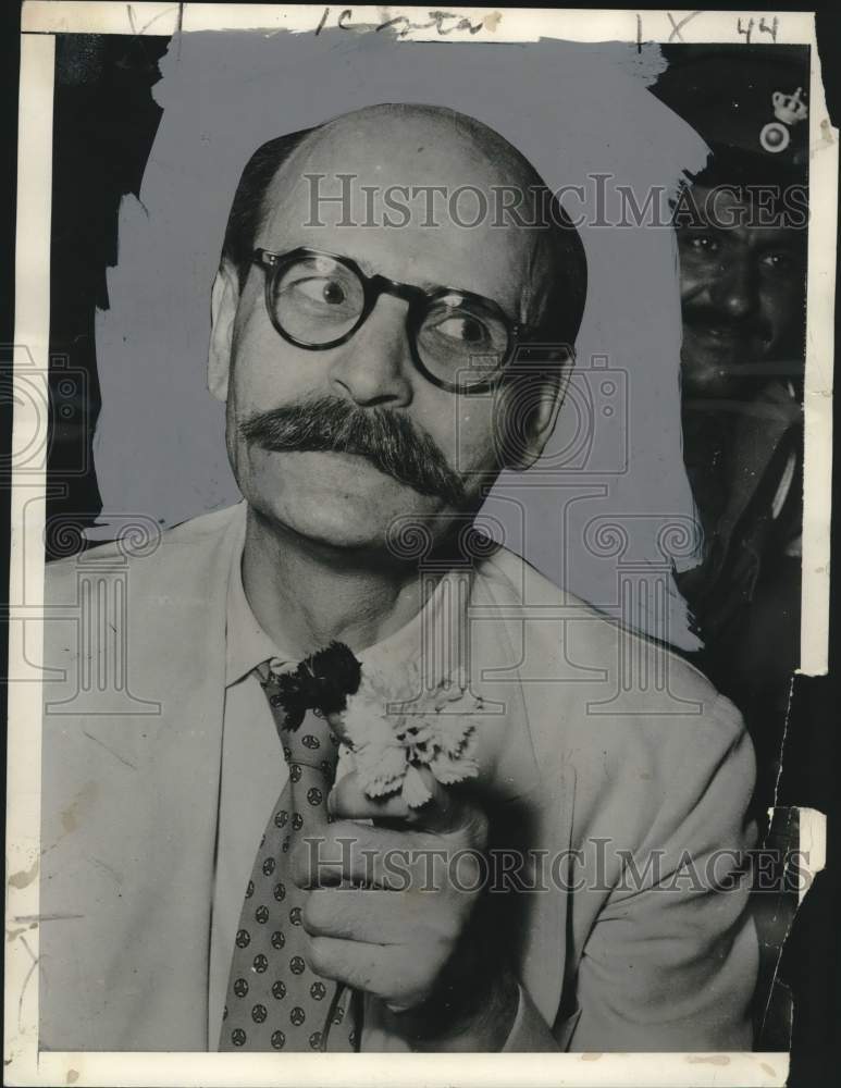 1953 Press Photo Nicholas Ploumbidis, Communist leader- In trial in Athens