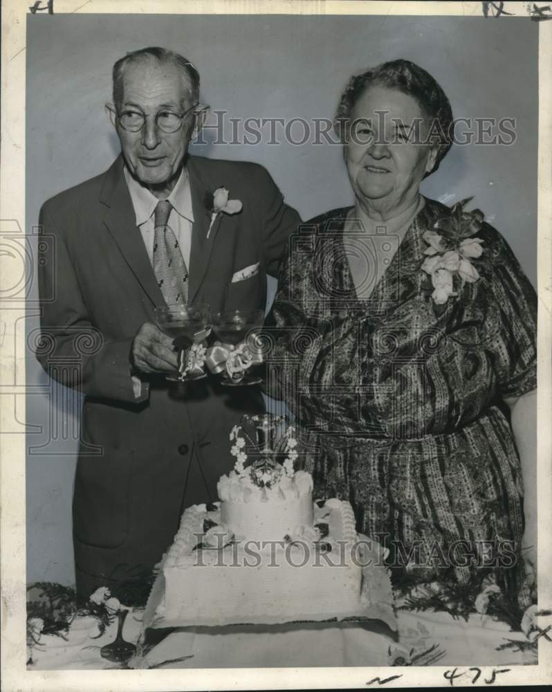 1961 Press Photo Mr. and Mrs. Leslie J. Owens&#39; 50th wedding anniversary