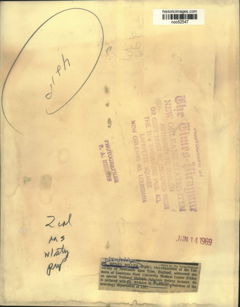 1969 Press Photo Dr. Henry Miller, Vice-chancellor of University of Newcastle