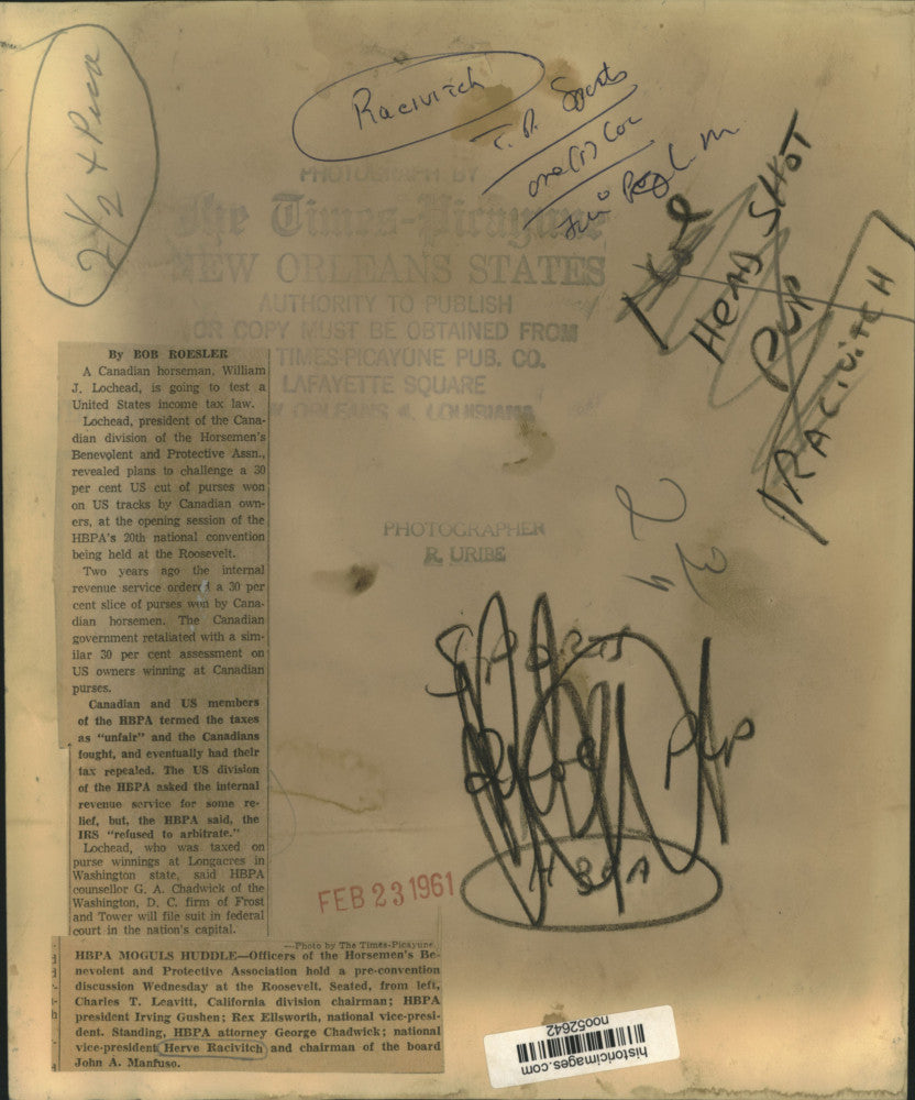 1961 Press Photo Officers of the Horsemen's Benevolent & Protective Association