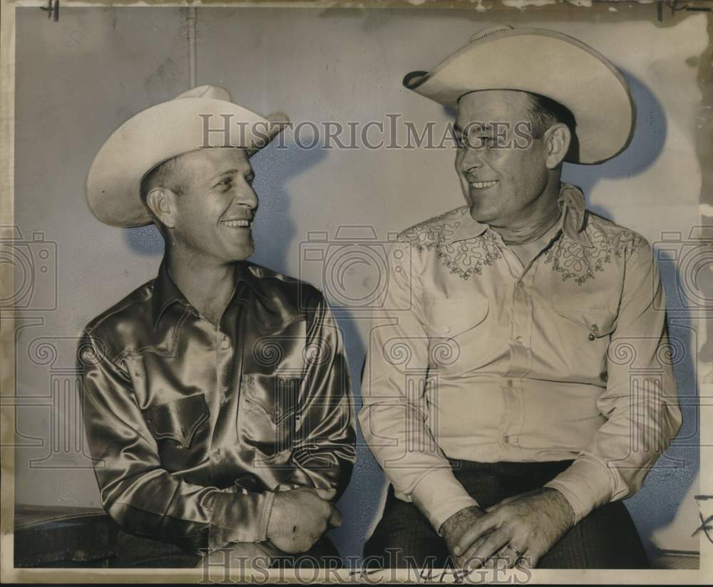 1961 Press Photo Ben Bogan & Chuck Parkinson- Farhad Grotto's Western Rodeo- Historic Images