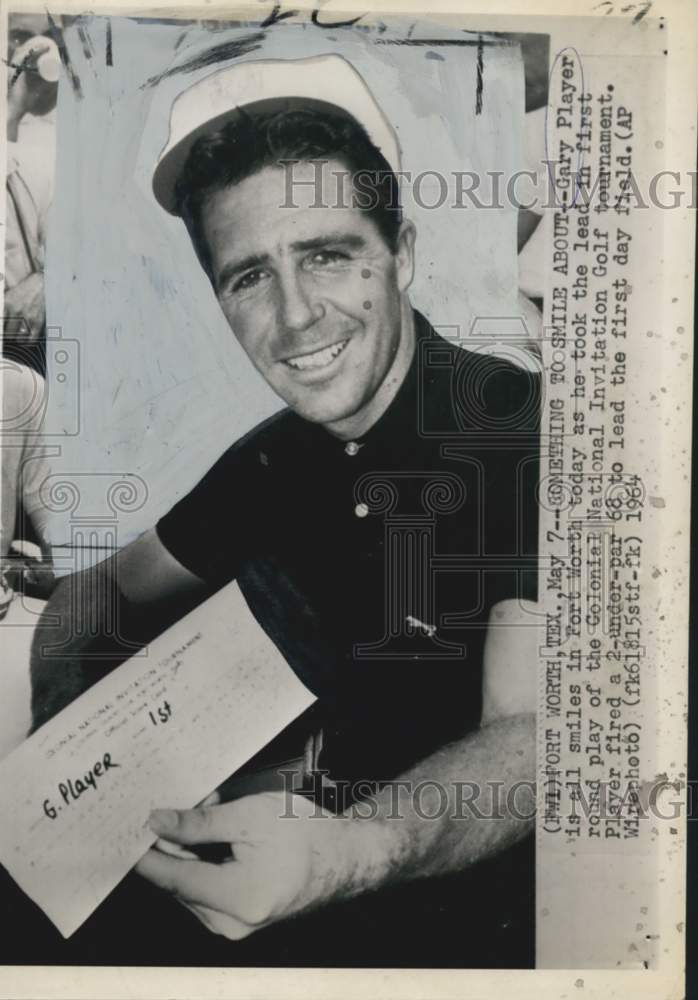 1964 Press Photo Gary Player playing at Colonial National Invitation Golf tour- Historic Images