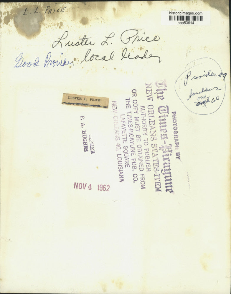 1962 Press Photo Luster L. Price, Good Provider, Local Leader - noo53614