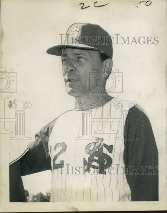 1969 Press Photo Eddie Stanky, Southern Alabama College Baseball Coach- Historic Images