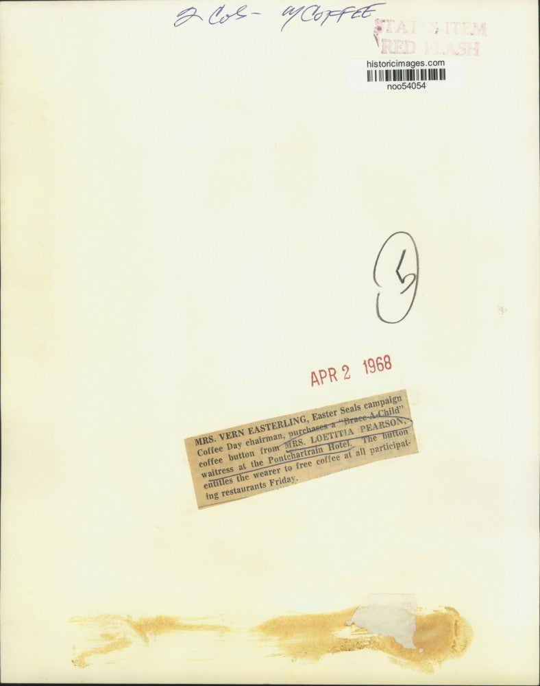 1968 Press Photo Mrs. Vern Easterling with Loetitia Pearson- Easter Seals