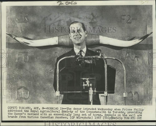 1967 Press Photo Prince Phillip addressing the Royal Agricultural Society