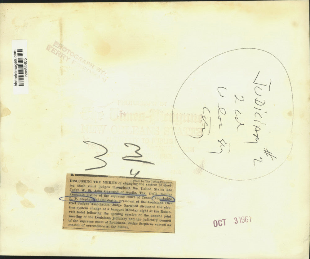 1961 Press Photo Louisiana District Judges Association at Roosevelt hotel