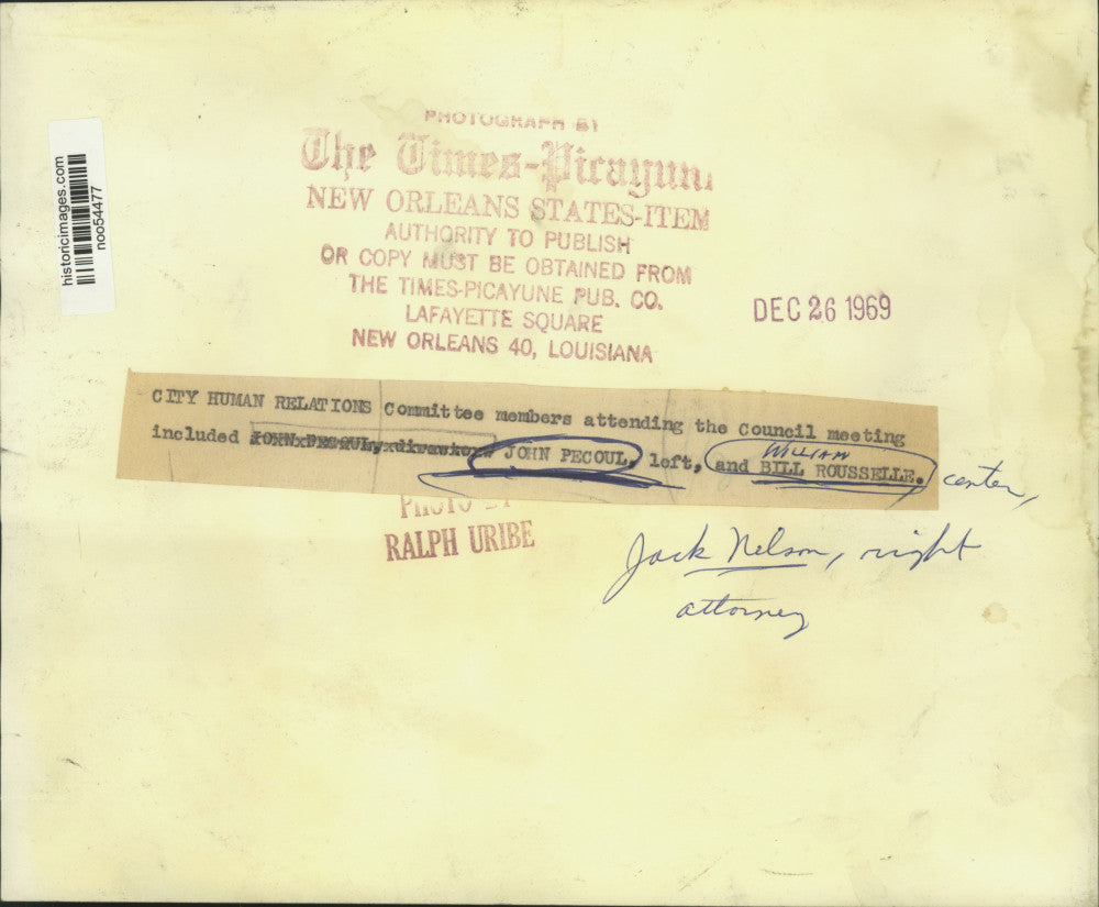 1969 Press Photo City Human Relations Committee members at council meeting