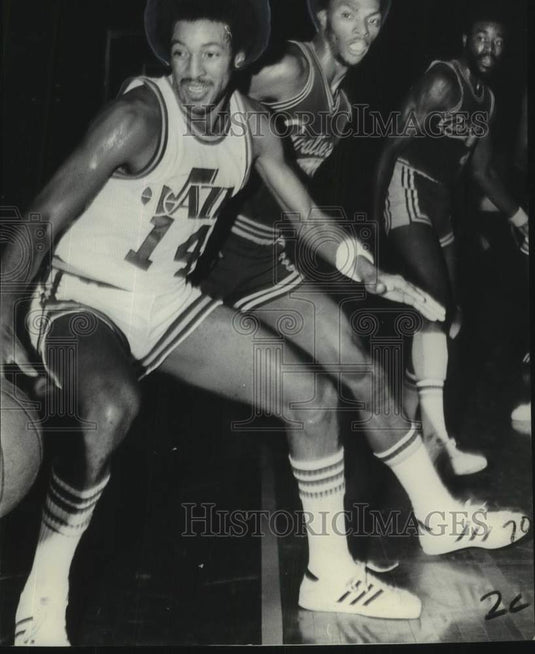 1975 Press Photo Basketball - Jazz' Louis Nelson...doesn't mind being No. 2- Historic Images
