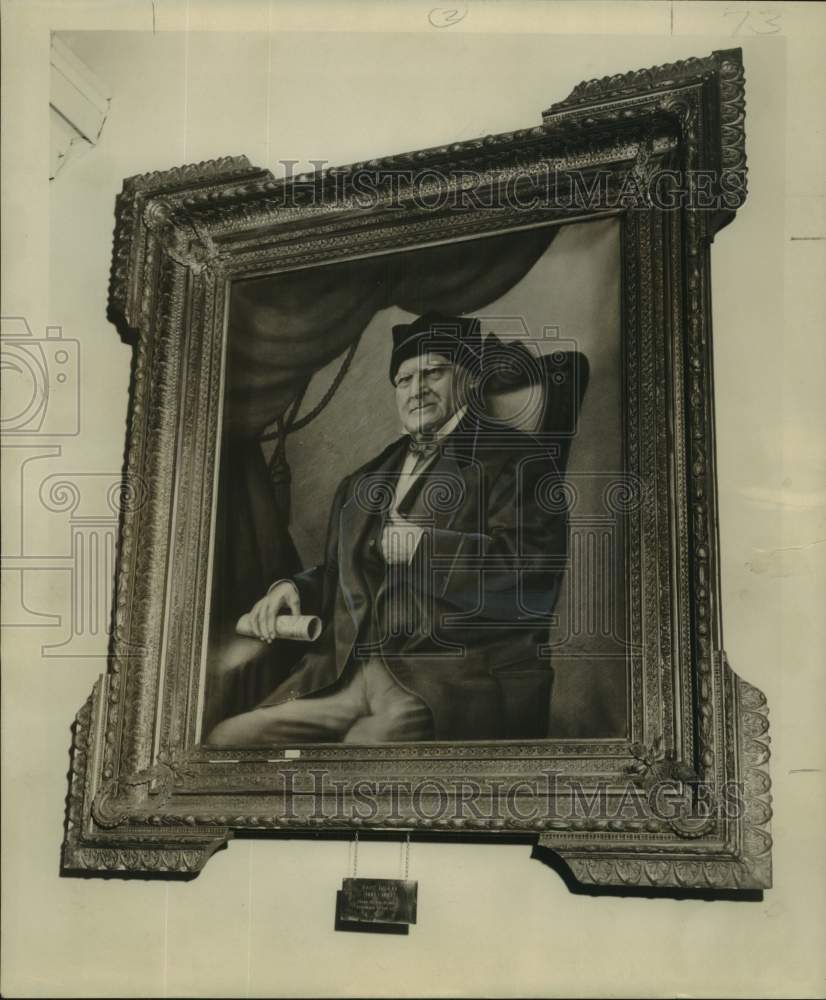 1955 Press Photo Portrait of Paul Tulane displayed proudly at a museum - Historic Images