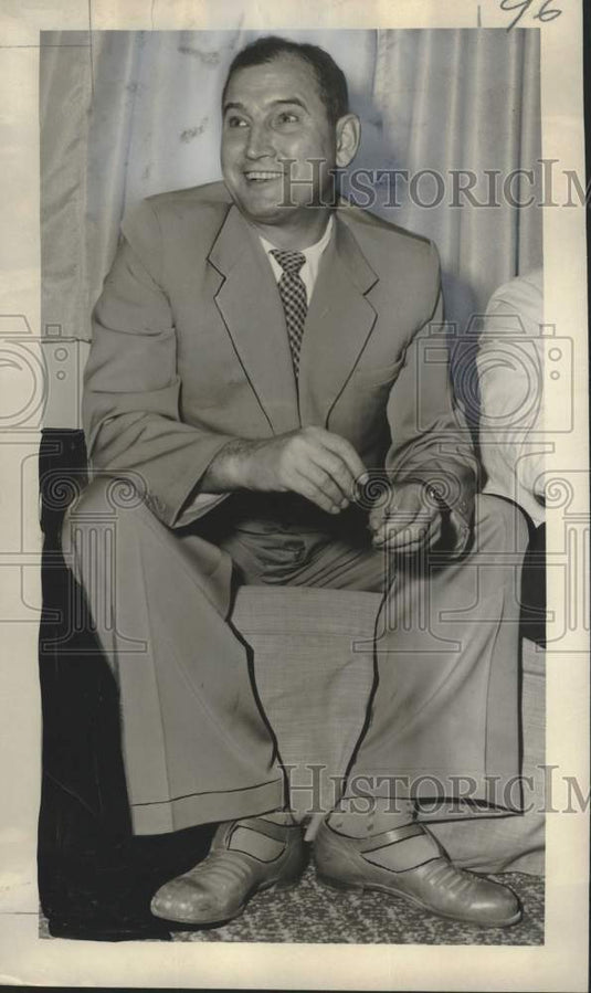 1955 Press Photo Russia's I.K. Kozuilia interviewed in New Orleans. - noo56386