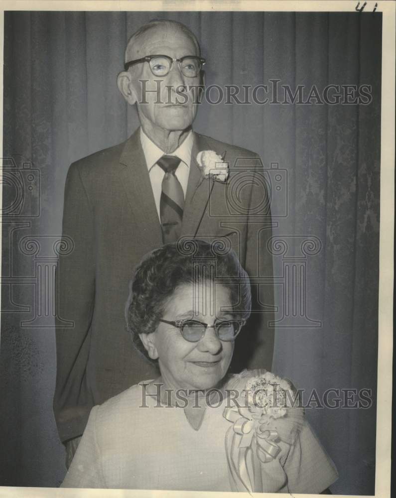 Load image into Gallery viewer, 1969 Press Photo Mr. and Mrs. Emile N. Schiro celebrating their 50th anniversary
