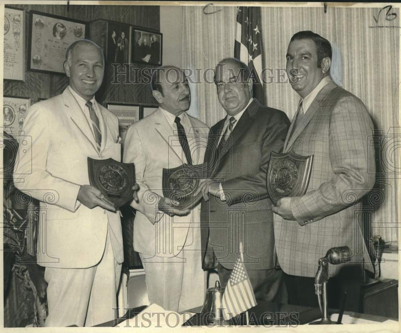 Load image into Gallery viewer, 1969 Press Photo Appreciation awards presented to Send A Child To Camp officials
